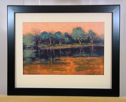 River In Aubergine Framed