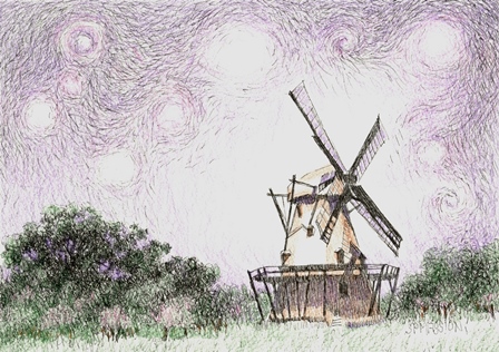 Starry Night Over The Last Windmill