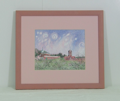 Starry Night Over Wheaton College And Courthouse Framed